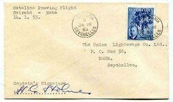 1953 envelope Carried on East African Airways Corporation Catalina ...