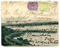 1905 illustrated envelope 'Port Victoria, Adelaide' addressed to New ...