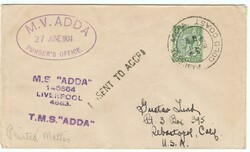 1934 envelope to California franked single GB ½d adhesive tied ...