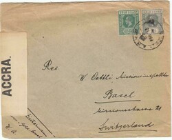 1917 censored envelope franked ½d &amp; 2d adhesives tied crown at ...