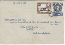 1944 airmail envelope from a Dutch National addressed to the ...