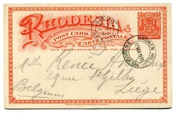 1910 illustrated stationery postcard 'Victoria Falls, Rhodesia. 1 ...