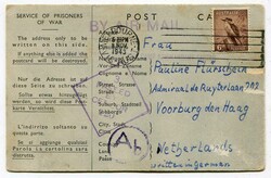 1943 Censored Service of Prisoners of War stationery postcard. From a ...