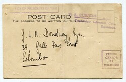 WW11 undated censored 'SERVICE OF PRISONER OF WAR' stampless internal ...