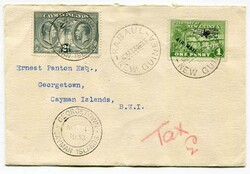 1933 taxed envelope addressed to the Cayman Islands. Franked ...
