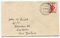 1957 envelope addressed to New Zealand. Franked 4d Australian ...