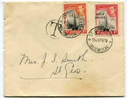 1941 local taxed envelope franked 'HALF PENNY' on 1d adhesive tied ...
