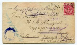1901 multi censored and redirected P.O.W. envelope. Franked C.G.H. 1d ...