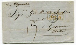 1856 Entire Letter 'Via Plymouth' headed and dated 'Lagos 30 Giugno ...