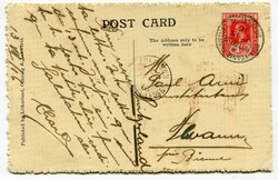 1916 postcard addressed to Switzerland franked 1d adhesive tied ...