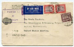 1939 censored airmail envelope addressed to the U.S.A. Franked 2 x ...