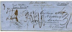 1861 envelope addressed to Holland endorsed "In dienst" 'Per Mails ...