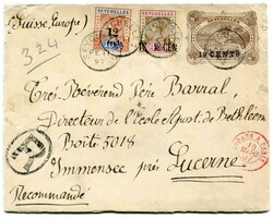 1897 '18 CENTS' on THIRTY CENTS' stationery envelope addressed to ...
