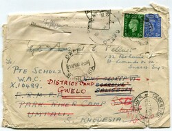 1942 envelope from the U.K. addressed to Umtali redirected to ...