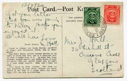 1930 postcard addressed to Glasgow franked 1/2d & 1d Admiral ...
