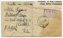 1945 censored letter sheet from an Italian Prisoner of War at Camp ...