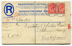 1917 Censored 4d South African stationery envelope (G) addressed to ...