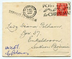 1949 envelope from Cambridge addressed to Enkeldoorn Southern ...