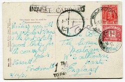 1931 taxed postcard addressed to Hampshire franked 1d adhesive tied ...