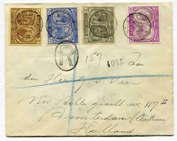 1933 multi franked registered envelope addressed to Amsterdam ...