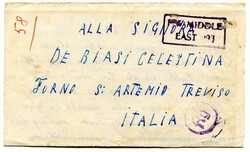 1943 censored stampless lettersheet addressed to Italy from an ...