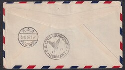 1946, 28.8., Luftpostumschlag, über New York, USA, über ...