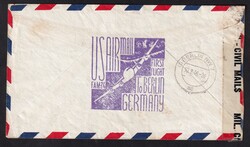 1946, 28.8., Luftpostumschlag, über New York, USA, über ...