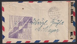 1946, 28.8., Luftpostumschlag, über New York, USA, über ...