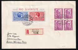 Pro Juventute-Block 1937 auf R-FDC, Mi. 220