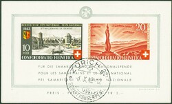 Pro Patria-Block 1942, gest., tadellos, FA Briefmarkenprüfstelle ...