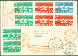 1934, 28.6., Balkanflug Zürich-Istanbul, mit rotem Flugp.stpl., ...