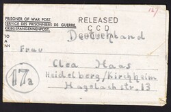 1944, 1.2., KGF-Faltbrief aus England, nach Heidelberg, ...