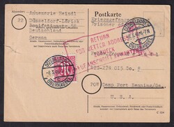1946, 8.3., AM-Post, 15 Pf., EF, KGF-Karte, ab Düsseldorf, nach POW ...