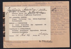 1946, 7.5., US. Zensur A 2 Nr. 26667, Ganzsachenpostkarte, ab ...