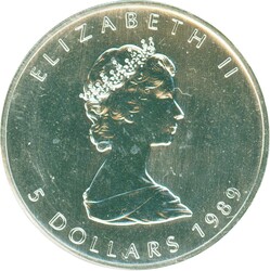 Canada 1989, Maple Leaf, 2 St., je 1 oz Silber, vz/st  Automatically ...