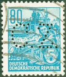 Bdr., 80 Pf., gest. mit Firmenlochung C.Z. (Carl Zeiss)Automatically ...