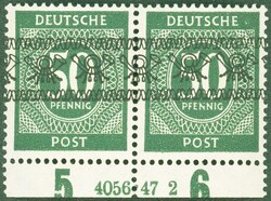 Ziffer, 30 Pf., Bandaufdr., postfr., waager. Paar, HAN 4132.47 2, ...