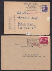 1950/52, 3 Briefe, verschiedene rote Gegenstempel "...aber nicht ...