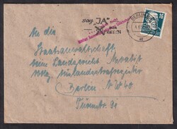 1950/52, 3 Briefe, verschiedene rote Gegenstempel "...aber nicht ...