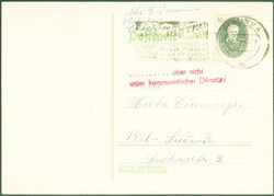 1951, 17.8., DDR, Akademie, 10 Pf., EF, Postkarte, ab Berlin W4, nach ...