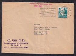 1952, 26.8., Köpfe, 16 Pf., EF, Ortsbrief, ab Berlin N4, nach Berlin ...