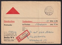 1953, 19.11., portofreie NN-R-Postsache, ab Berlin W8, nach ...