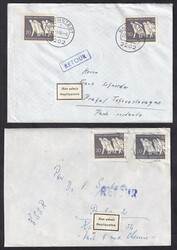 1965, 2.10., Vertreibung, 20 Pf., 2mal, MeF, Auslandbrief, ab Bremen, ...