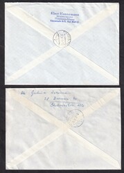 1965, 2.10., Vertreibung, 20 Pf., 2mal, MeF, Auslandbrief, ab Bremen, ...