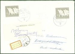 1966, 27.5., Vertreibung, 20 Pf., 2mal, MeF, Auslandbrief, ab Hamburg ...