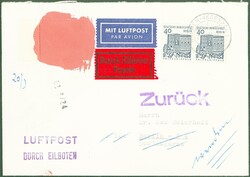 1966, Vertreibung, 20 Pf., hellblau übermalt, div. Zufankatur, MiF, ...