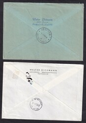 1967/68, 2 Briefe, 22.11.67, und 1.1.68, Vertreibung, 20 Pf., und ...