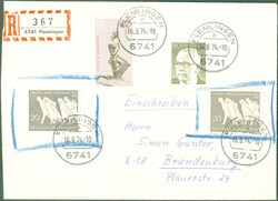 1974, 16.9., Vertreibung, 20 Pf., 2mal, blau eingerahmt, div. ...