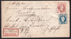 Franz Jos., 10 Kr., Ganzsachenumschlag 5 Kr., MiF, R-Brief, "Vom ...