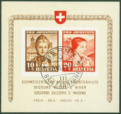 Pro-Juventute-Block 1941, gest., gepr. Liniger, Mi 450Automatically ...